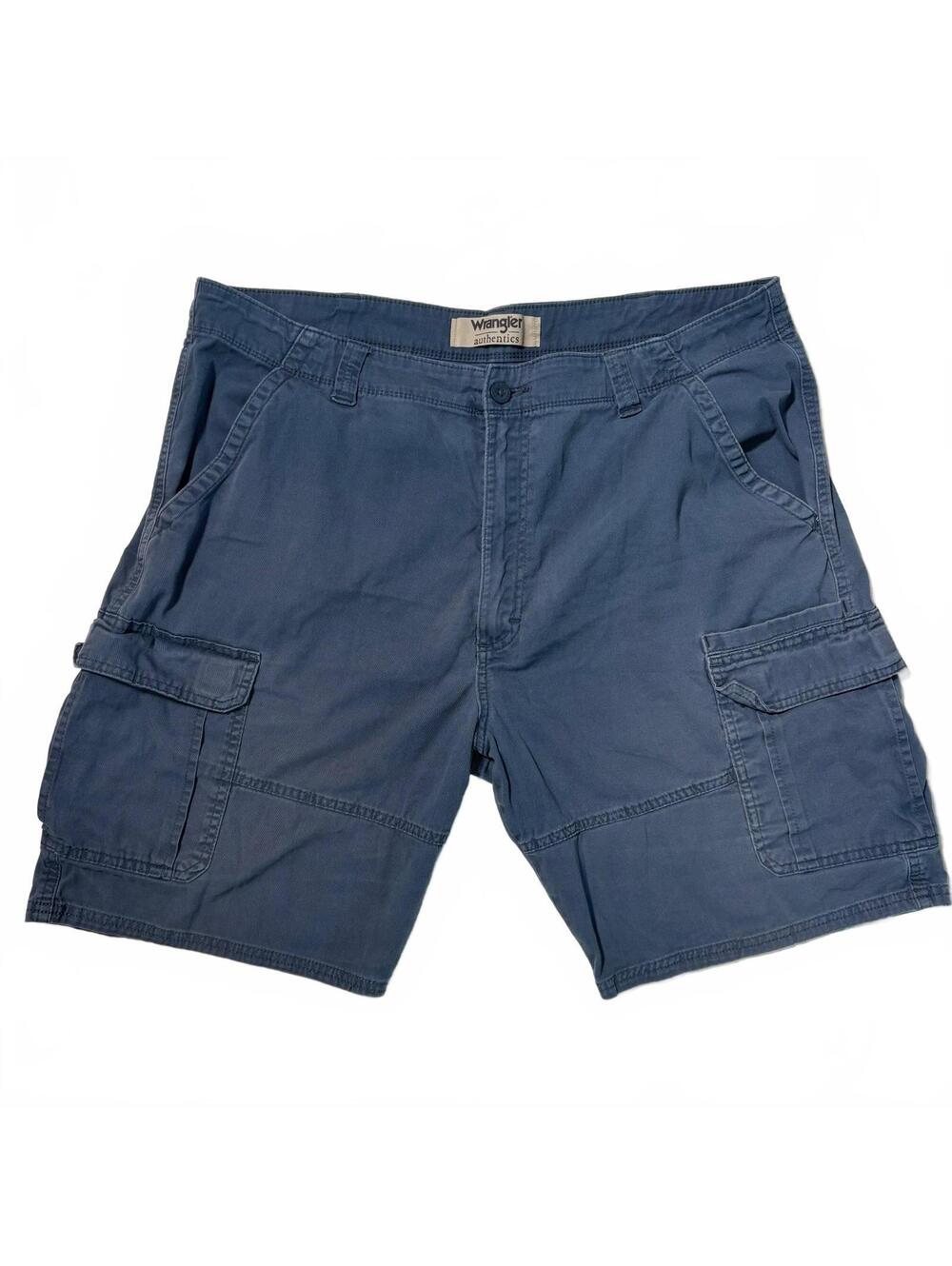 Wrangler Authentics Cargo Shorts Mens 40 Blue Stretch Utility